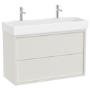 Unik Tura (mueble base de dos cajones y lavabo con dos orificios para grifería) 1000x430x600 mm, olmo claro, (A852036565)