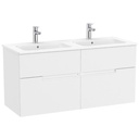 Conjunto Unik Victoria-N (mueble base c/4 cajones y lavabo doble) 1191x460x583 mm, blanco mate, (A852099509)
