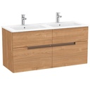 Conjunto Unik Victoria-N (mueble base c/4 cajones y lavabo doble) 1191x460x583 mm, nogal, (A852099517)