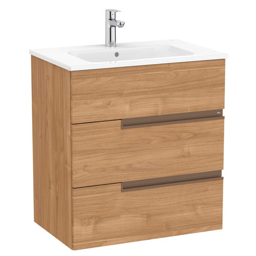 Conjunto Unik Victoria-N (mueble base con tres cajones y lavabo) 705x460x757 mm, nogal, (A852101517)