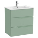 Conjunto Unik Victoria-N (mueble base con tres cajones y lavabo) 705x460x757 mm, verde savia, (A852101564)