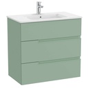 Conjunto Unik Victoria-N (mueble base con tres cajones y lavabo) 805x460x757 mm, verde savia, (A852102564)