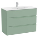 Conjunto Unik Victoria-N (mueble base con tres cajones y lavabo) 1005x460x757 mm, verde savia, (A852103564)