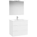 Conj. Pack Victoria-N (mueble base c/3 cajones, lavabo y espejo con aplique LED) 805x460x757 mm, blanco mate, (A852112509)