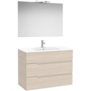 Conj. Pack Victoria-N (mueble base c/3 cajones, lavabo y espejo con aplique LED) 1005x460x757 mm, fresno claro, (A852113541)