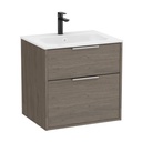 Conjunto Unik Optica (mueble base compacto c/2 cajones y lavabo), 605x460x580 mm, roble oscuro, (A852451537)