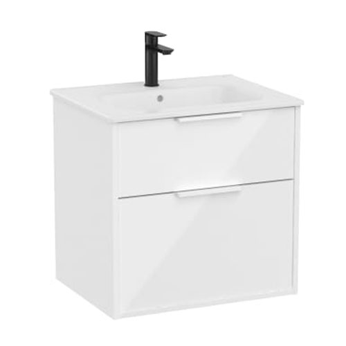 Conjunto Unik Optica (mueble base compacto c/2 cajones y lavabo), 605x460x580 mm, blanco brillo, (A852451806)