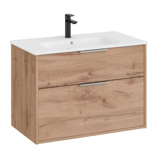 Conjunto Unik Optica (mueble base compacto c/2 cajones y lavabo), 805x460x580 mm, nogal, (A852453517)