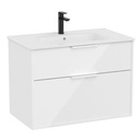 Conjunto Unik Optica (mueble base compacto c/2 cajones y lavabo), 805x460x580 mm, blanco brillo, (A852453806)