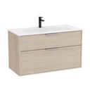 Conjunto Unik Optica (mueble base compacto c/2 cajones y lavabo), 1000x455x580 mm, fresno claro, (A852454541)
