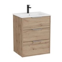 Conjunto Unik Optica (mueble base c/3 cajones y lavabo), 605x455x755 mm, nogal, (A852456517)