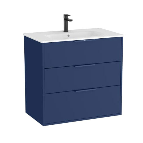Conjunto Unik Optica (mueble base c/3 cajones y lavabo), 605x455x755 mm, azul acero, (A852456551)