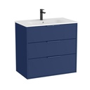 Conjunto Unik Optica (mueble base c/3 cajones y lavabo), 605x455x755 mm, azul acero, (A852456551)