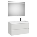 Conjunto Pack Linea (mueble base c/2cajones, lav. FINECERAMIC a la dcha., esp. LED Eidos), 1000x455x625 mm, g. p., (A852498514)