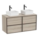 Mueble base Inspira c/4 cajones p/lavabo de encimera o sobre encimera, 1176x486x565 mm, pino blanco, (A852522546)