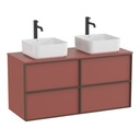 Mueble base Inspira c/4 cajones p/lavabo de encimera o sobre encimera, 1176x486x565 mm, terracota, (A852522552)