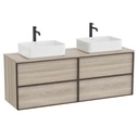 Mueble base Inspira c/4 cajones p/lavabo de encimera o sobre encimera, 1576x486x565 mm, pino blanco, (A852523546)