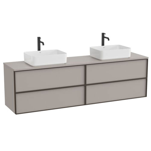 Mueble base Inspira c/4 cajones p/lavabo de encimera o sobre encimera, 1976x486x565 mm, gris arena, (A852524510)