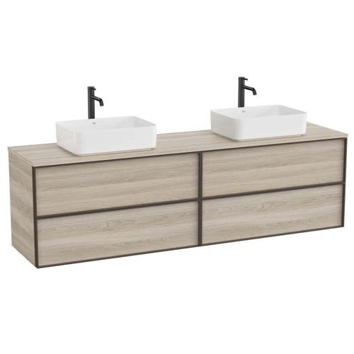 Mueble base Inspira c/4 cajones p/lavabo de encimera o sobre encimera, 1976x486x565 mm, pino blanco, (A852524546)