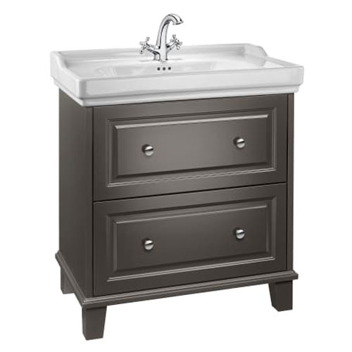 Conjunto Unik Carmen (mueble base c/2cajones y lavabo con 1 orificio), 800x500x875 mm, negro mate, (A852533523)