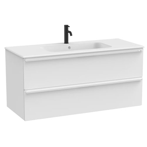 Conjunto Unik Volia (mueble base c/2cajones y lavabo en acabado blanco mate), 1210x510x565 mm, blanco mate, (A852538509)