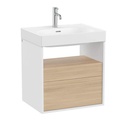 Mueble base Meridian c/2 cajones y estante abierto p/lavabo, 600x460x565 mm, blanco / aliso, (A858106607)