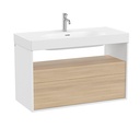 Mueble base Meridian c/2 cajones y estante abierto p/lavabo, 1000x460x565 mm, blanco / aliso, (A858108607)