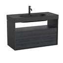 Mueble base Meridian c/2 cajones y estante abierto p/lavabo, 1000x460x565 mm, negro / ébano, (A858108610)