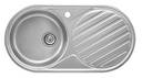 Fregadero Duo de 1 cubeta de acero inoxidable y escurridor a derecha, 840x440x145 mm, (A870930845)