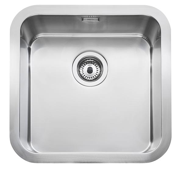 Fregadero Berlin de 1 cubeta de acero inoxidable, 460x460x184 mm, (A871401B00)