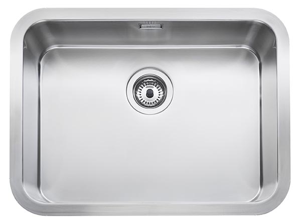 Fregadero Berlin de 1 cubeta de acero inoxidable, 610x460x184 mm, (A871551B00)