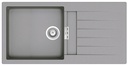 Fregadero reversible Oslo (ks) de 1 cubeta de QUARZEX y escurridor, 1000x500x200 mm, gris, (A880130110)