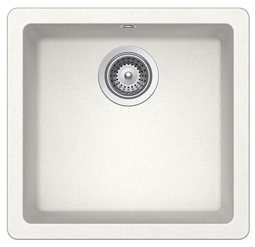 Fregadero Riga de 1 cubeta de QUARZEX, 450x430x200 mm, blanco, (A880140020)