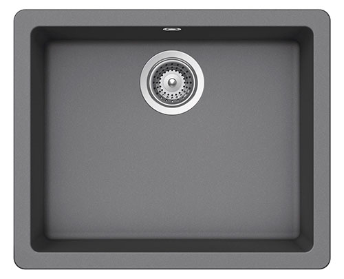 Fregadero Riga de 1 cubeta de QUARZEX, 550x430x200 mm, gris, (A880150110)