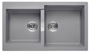 Fregadero reversible Oslo (ks) de 2 cubetas de QUARZEX, 860x500x200 mm, gris, (A880160110)