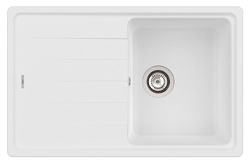 Fregadero reversible Bergen (ks) de 1 cubeta de QUARZEX, 780x500x180 mm, blanco, (A880180020)