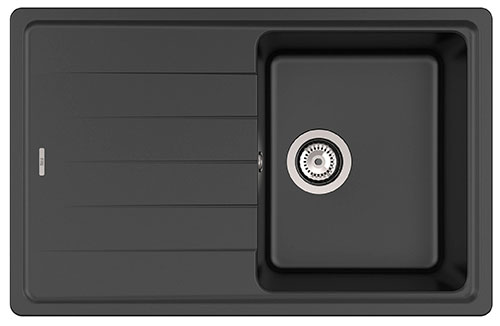 Fregadero reversible Bergen (ks) de 1 cubeta de QUARZEX, 780x500x180 mm, negro, (A880180940)