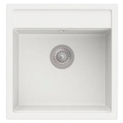 Fregadero Helsinki de 1 cubeta de QUARZEX, 435x365x180 mm, blanco, (A880230020)