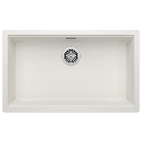 Fregadero Riga de 1 cubeta de QUARZEX, 720x385x195 mm, blanco, (A880250020)