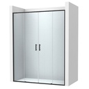 Frontal ducha Victoria Plus (2 hojas correderas +2 fijas), 1600x50x2000 mm, negro mate (AM12D6407D0016NMN)