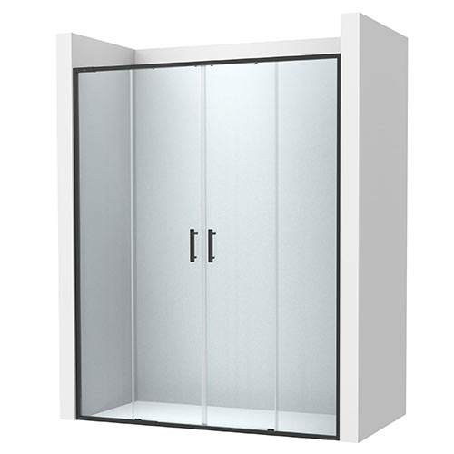 Frontal ducha Victoria Plus (2 hojas correderas +2 fijas), 1800x50x2000 mm, negro mate (AM12D7087D0016NMN)