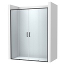 Frontal ducha Victoria Plus (2 hojas correderas +2 fijas), 1800x50x2000 mm, negro mate (AM12D7087D0016NMN)