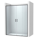 Frontal ducha Victoria Plus (2 hojas correderas +2 fijas), 2000x50x2000 mm, negro mate (AM12D7D07D0016NMN)