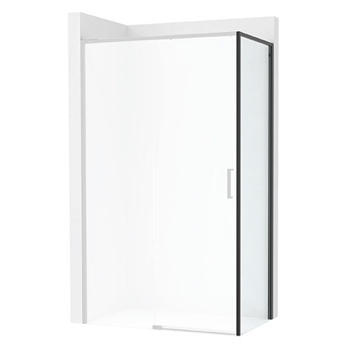 Lateral fijo Ura, 700x50x2000 mm, cristal transparente, perfil negro mate, (AM20K2BC7D0016NMN)
