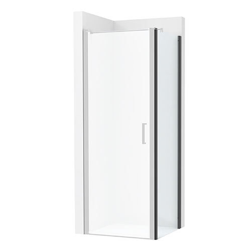 Lateral fijo Ura, 700x50x2000 mm, cristal transparente, perfil negro mate, (AM20N2BC7D0016NMN)