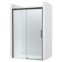 Frontal ducha Naray L2-E (1 hoja corredera +1 fija) 1200x50x2000 mm, cristal transp., perfil negro mate, (AM2824B07D0016NMN)