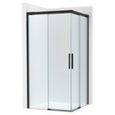 Lateral ducha Naray L2 (1 hoja corredera +1 fija) 700x50x2000 mm, cristal transp., perfil negro mate, (AM2832BC7D0016NMN)