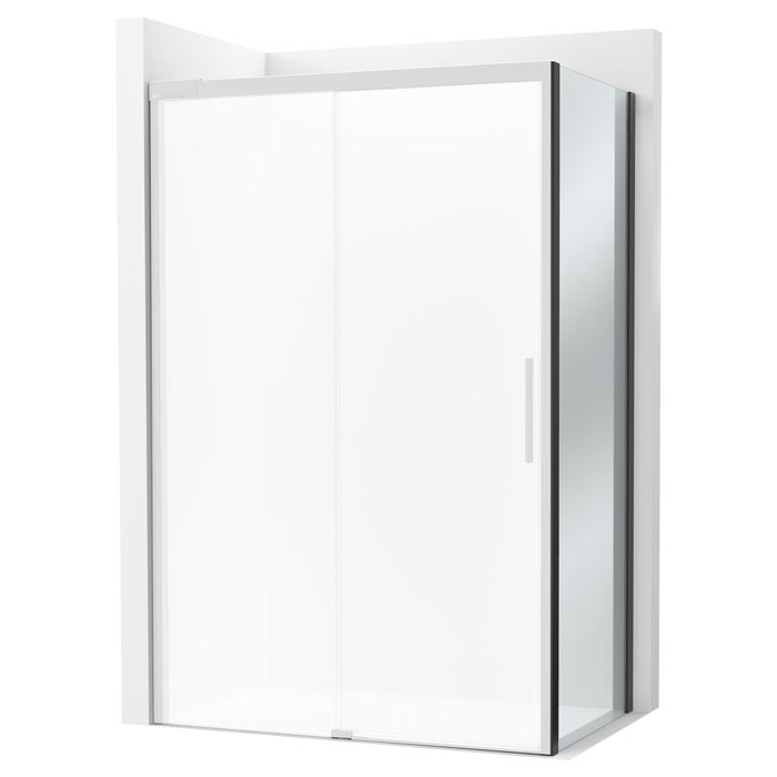 Lateral fijo Naray LF 800x68x2000 mm, cristal transparente, perfil negro mate, (AM2843207D0016NMN)