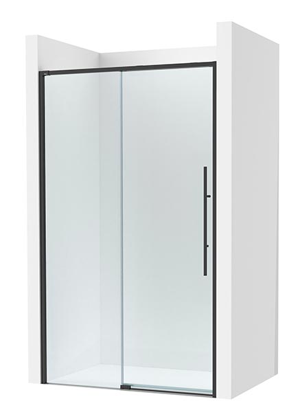 Frontal ducha Brisa L2-E (1 hoja corredera +1 fija) 1300x50x2000 mm, negro mate, (AM34313016M)