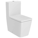 Inodoro completo Square Rimless adosado a pared c/salida dual (taza, cisterna alim. inf. y tapa amort.), blanco mate